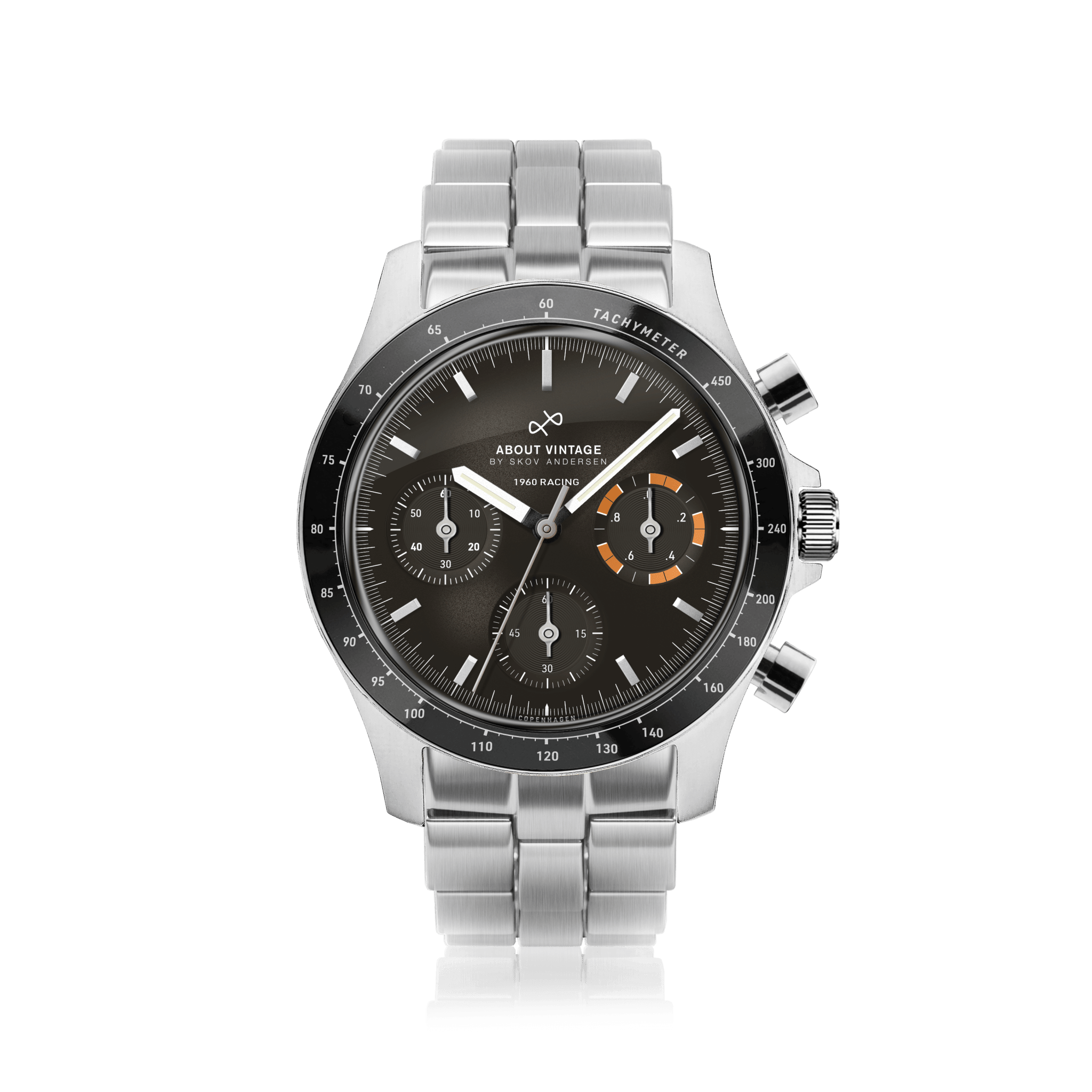 1960 Racing Chronograph, Steel / Black & Orange | 日本までの配送無料