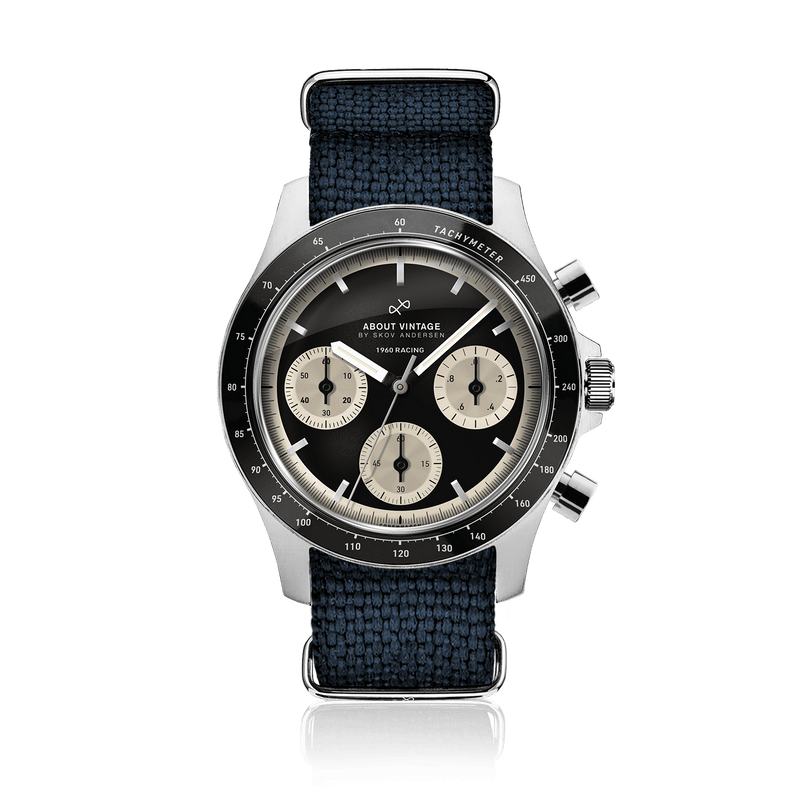 1960 Racing Chronograph, Steel / Black & Off White