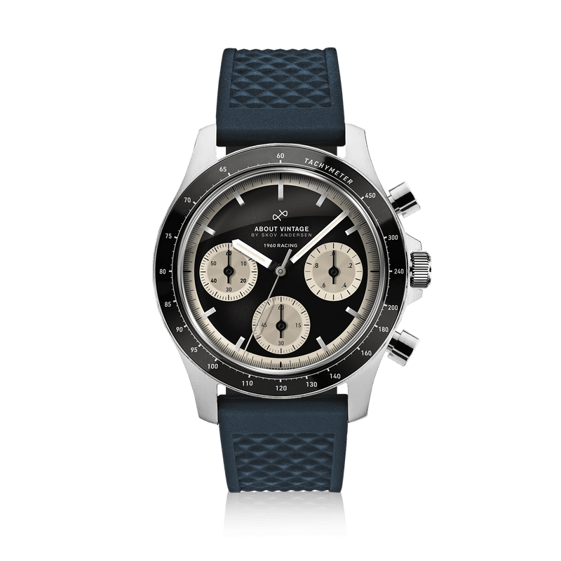 1960 Racing Chronograph, Steel / Black & Off White