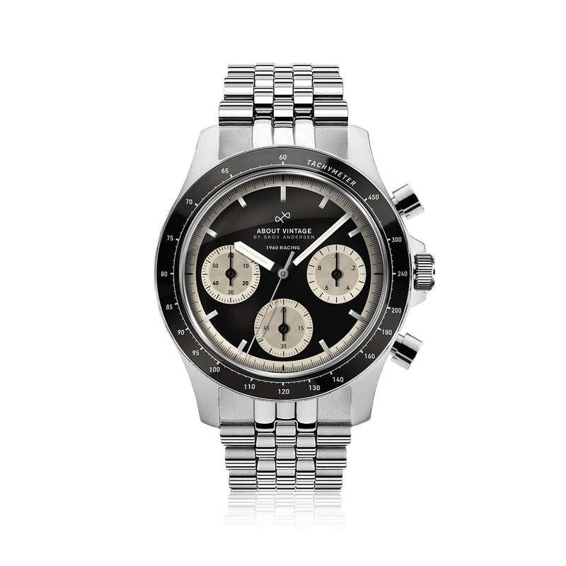 1960 Racing Chronograph, Steel / Black & Off White