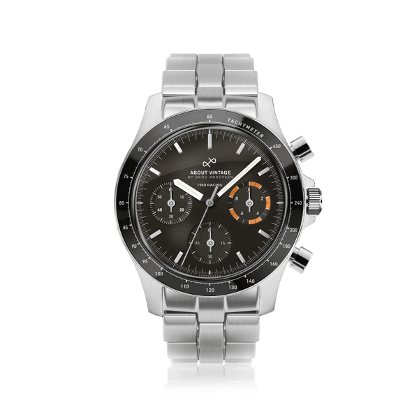 1960 Racing Chronograph, Steel / Black & Orange