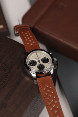 1960 Racing Chronograph, Steel / Off White & Black