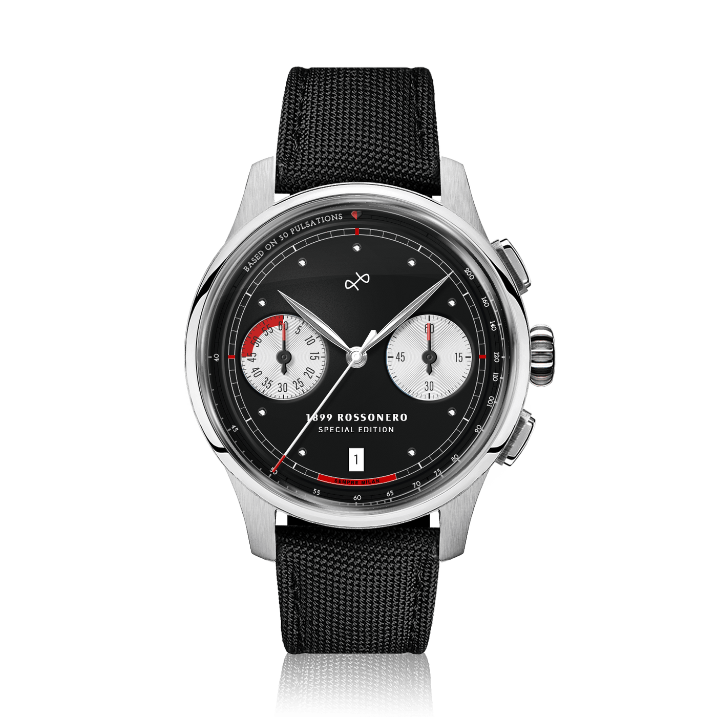 1899 Rossonero Chronograph, Steel / Black | 日本までの配送無料