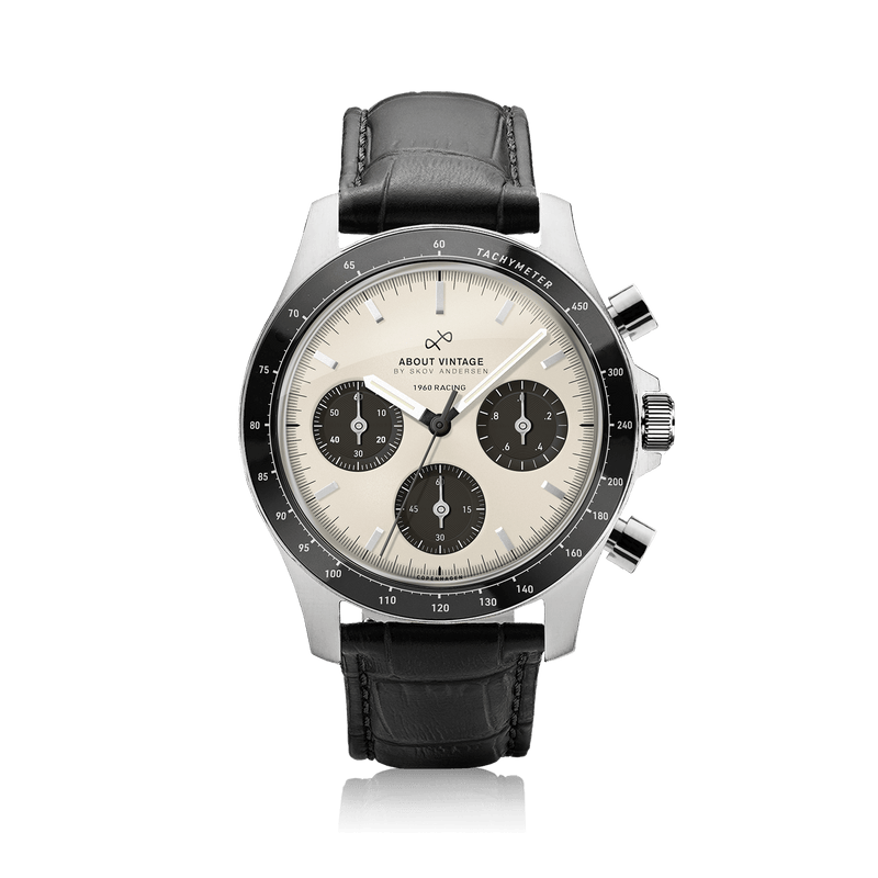 1960 Racing Chronograph, Steel / Off White & Black