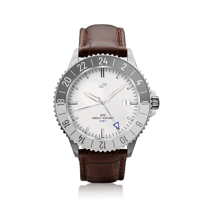 1970 Glacier GMT Automatic, Steel / White - Swiss Made