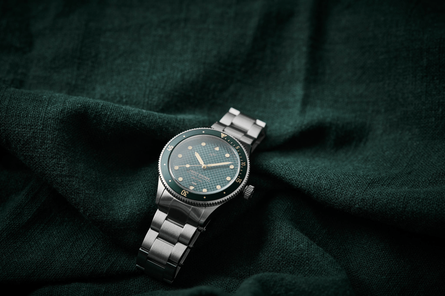 1926 At'sea, Steel / Green Turtle Vintage – 36mm | 日本までの配送無料